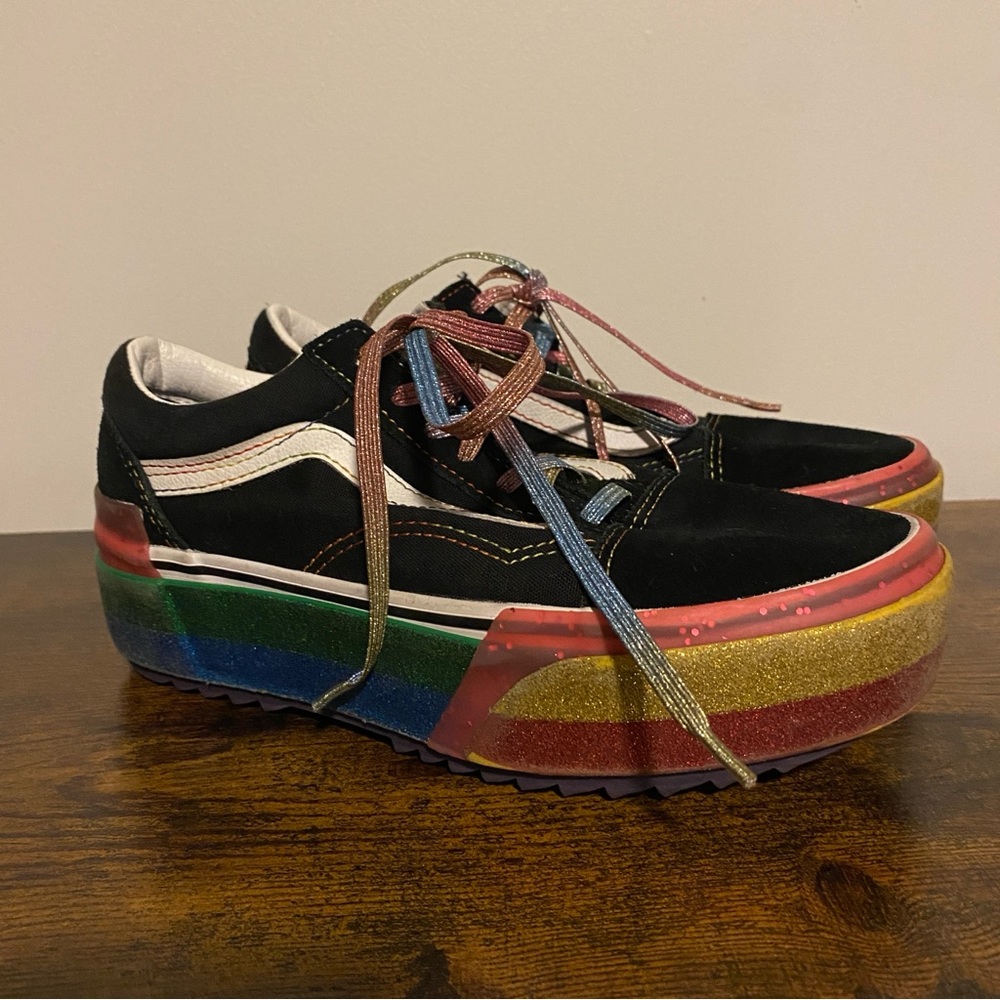 Vans Black Multicolor Platform Sneakers